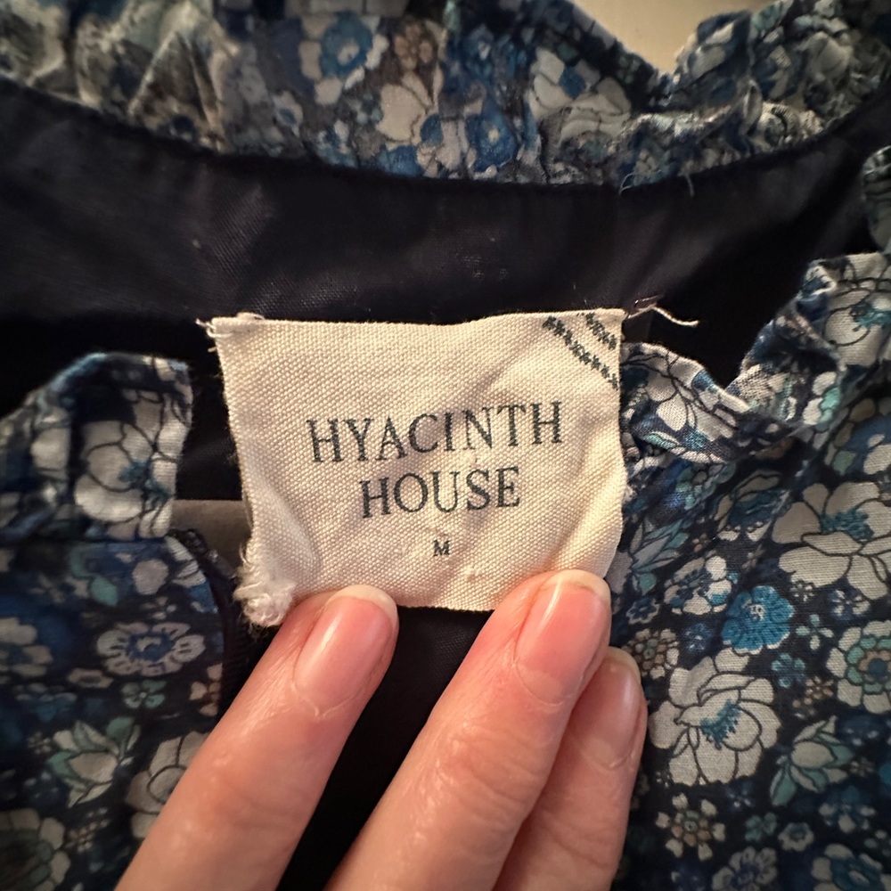 Hyacinth House - Blue Floral Tiered 3/4th Sleeve Dress - Picture 4 of 9